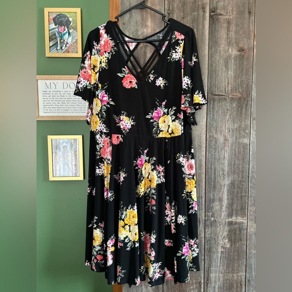 Torrid Black Floral Dress
